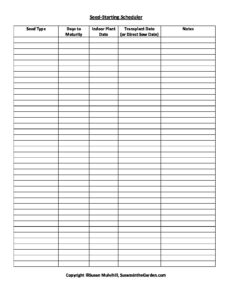 Seed-Starting Scheduler -2023 - Susan's in the Garden